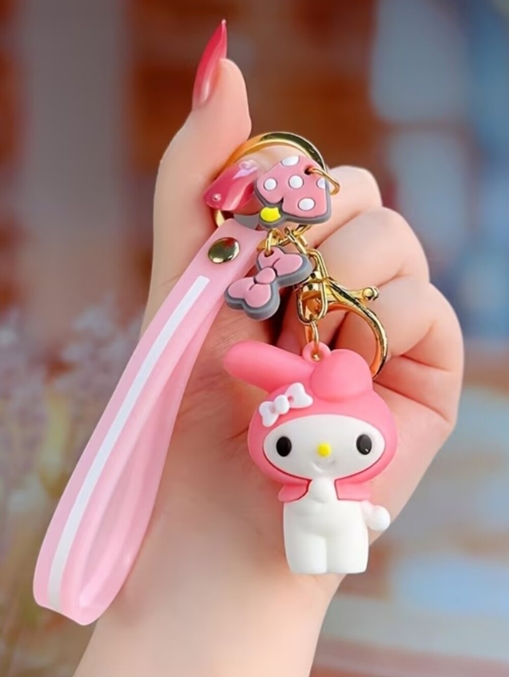 My Melody Pink Keychain Bag Charm